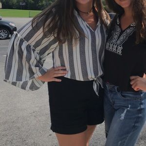 super cute long sleeve striped blouse